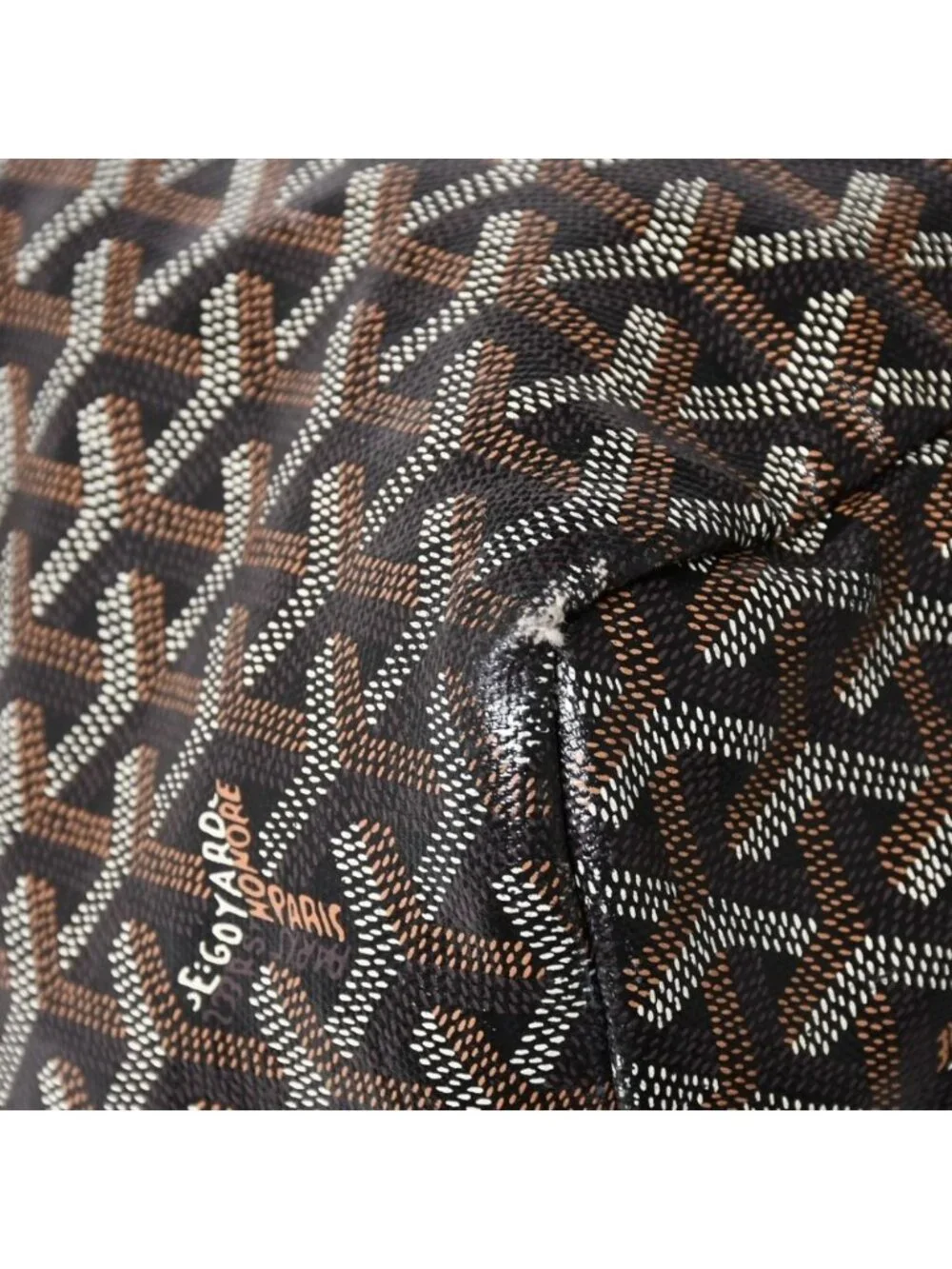 Goyard Super Rare Saint Louis XXL Tote Bag Leather Black Markage Herringbone